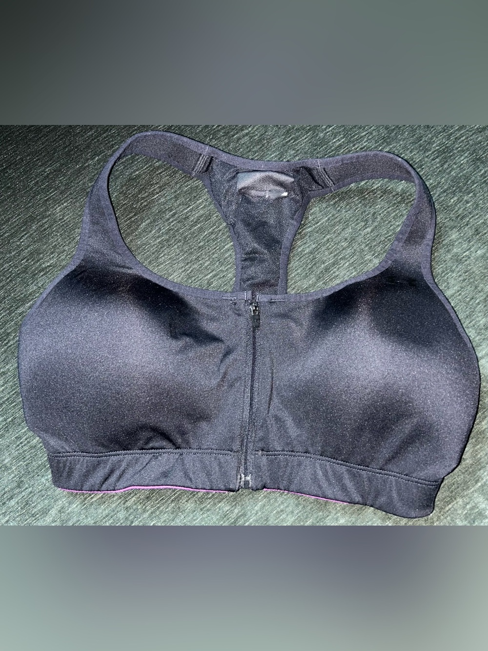 Women’s Under Armor Front-Zip Black Sports Bra - Racerback Support